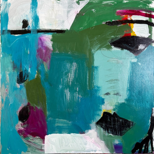 Contemporary abstract female face| 36 x 36 in