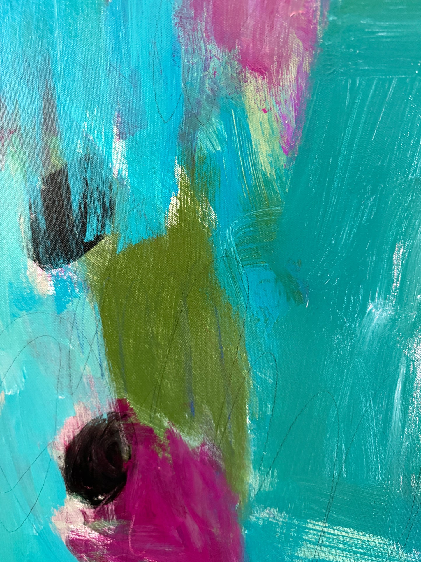 Contemporary abstract female face| 36 x 36 in